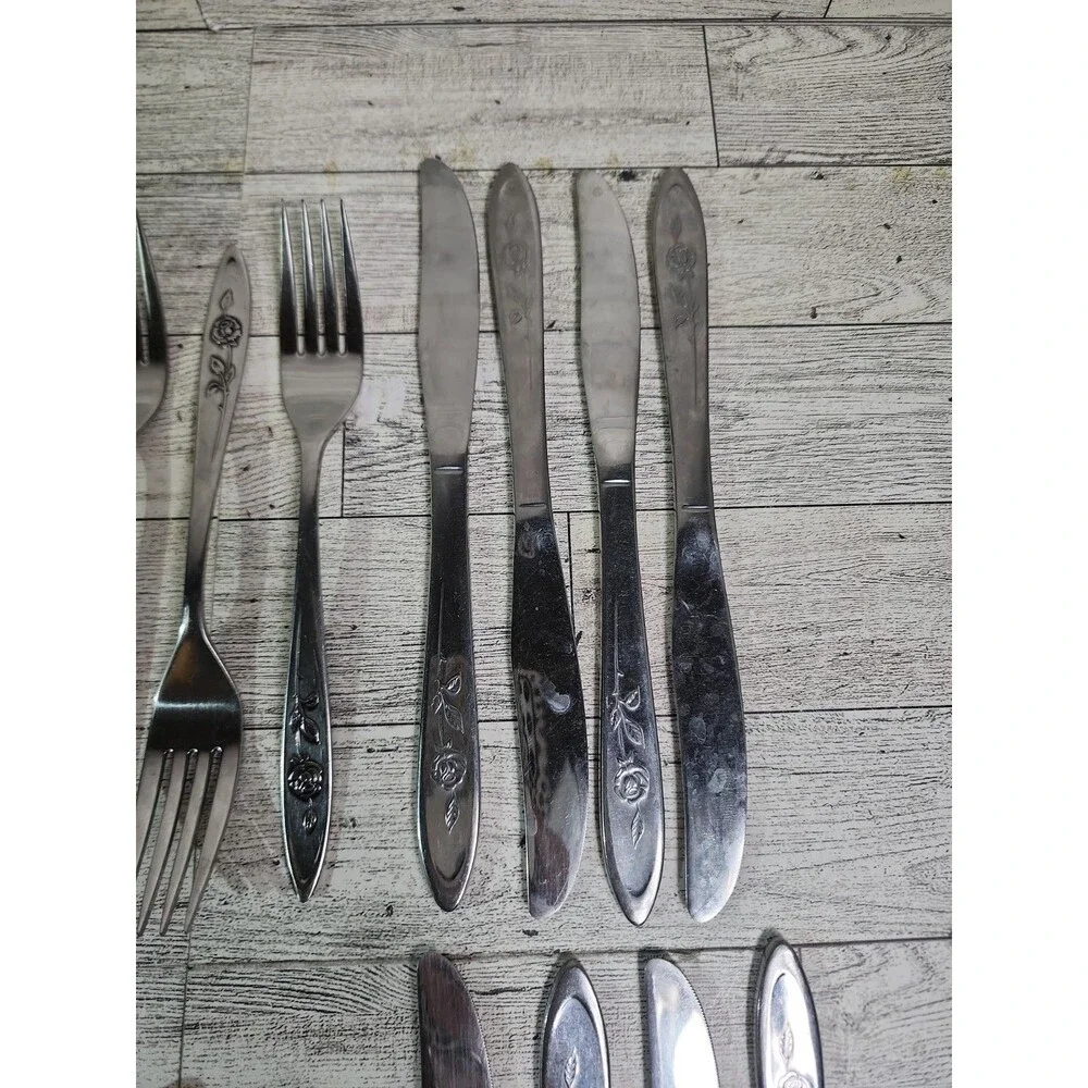 Vintage ONEIDA Betty Crocker MY ROSE Flatware Lot of 41 Community Stainless
